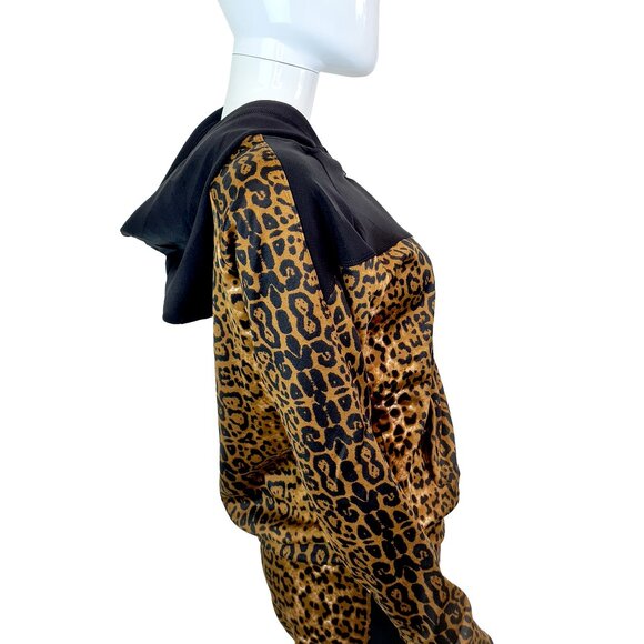 Comfy Chic Zippered Hoodie & Pants Set Leopard Animal Print Black Stripe NEW - Picture 6 of 10